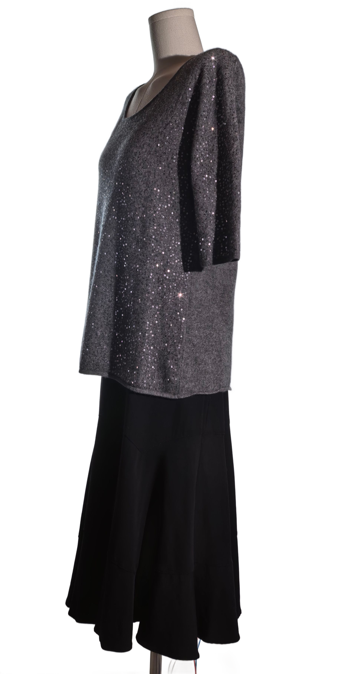 Bluza cu maneca scurta si paiete  din casmir - Neiman Marcus
