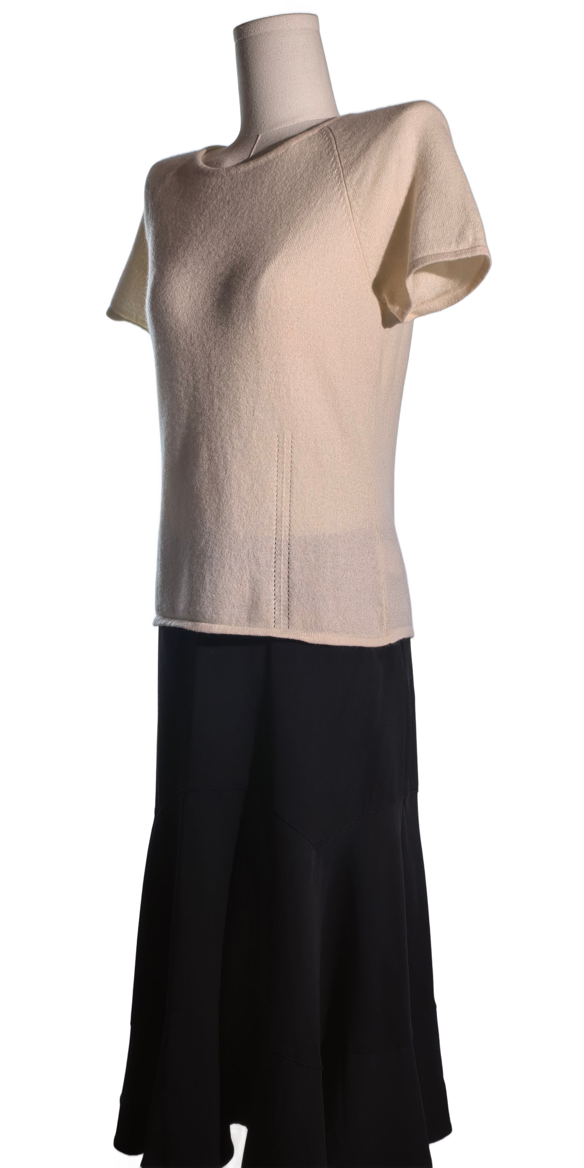 Bluza din casmir cu maneca scurta si perforatii discrete - Classiques
