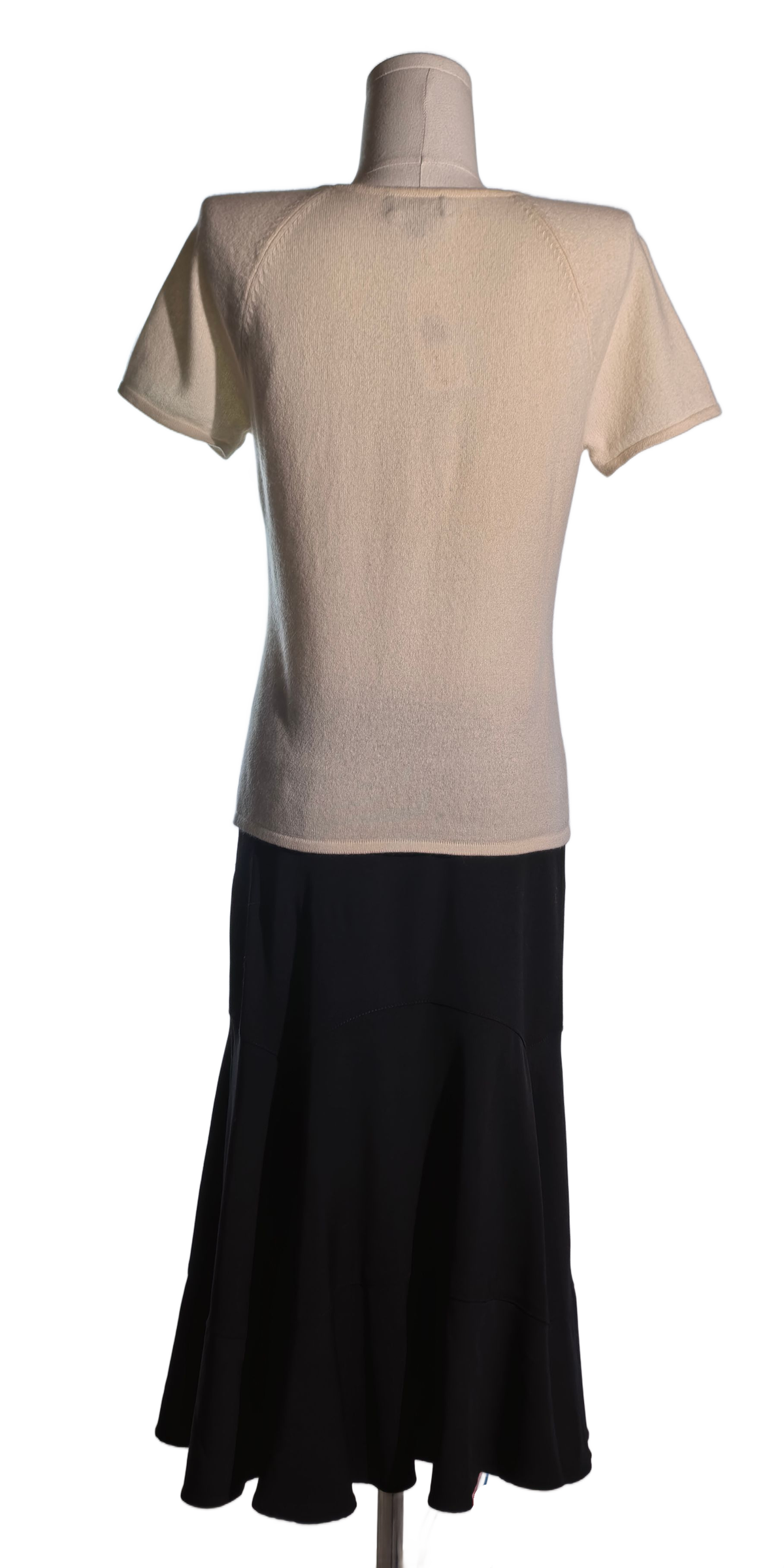 Bluza din casmir cu maneca scurta si perforatii discrete - Classiques