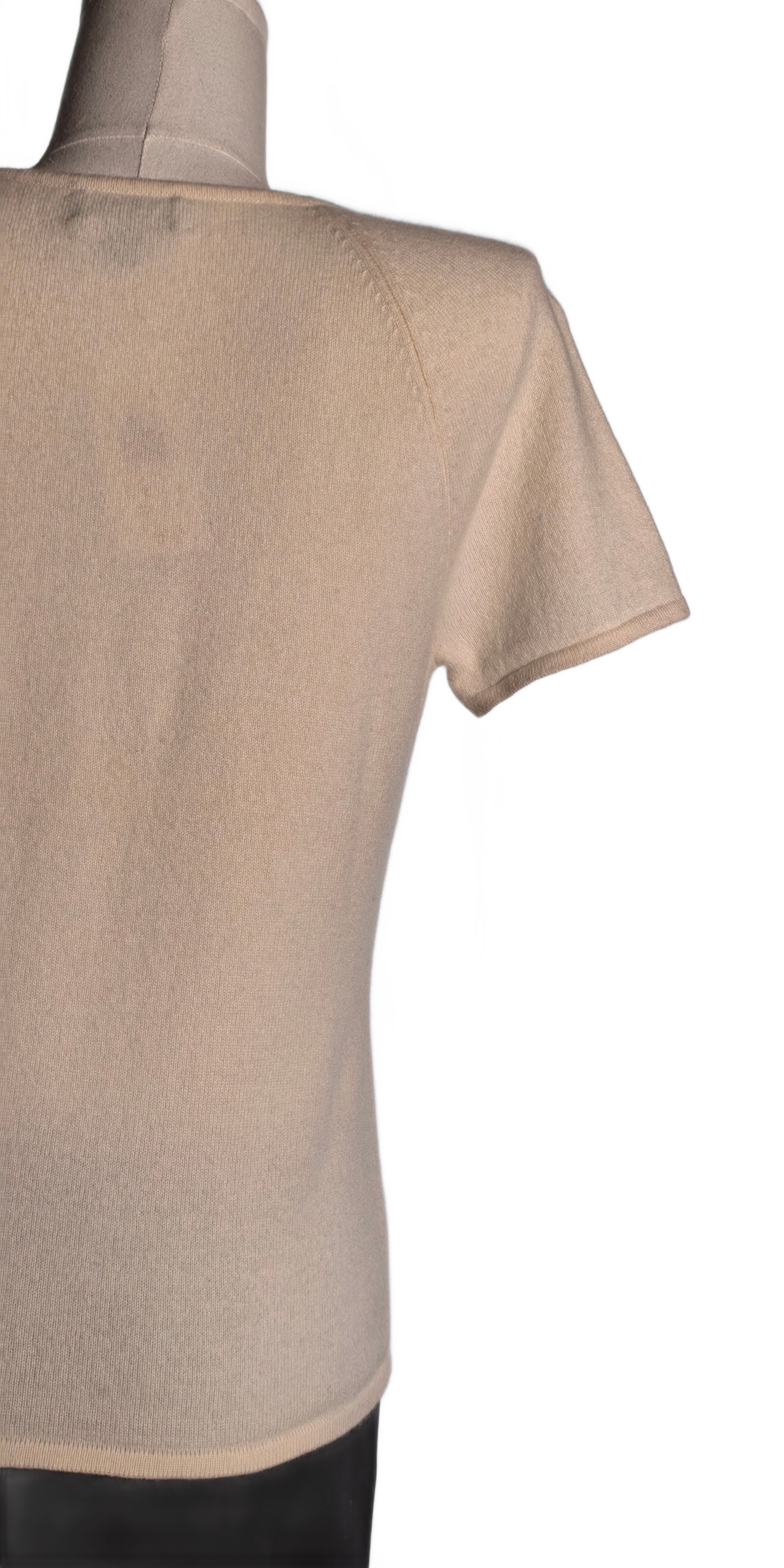 Bluza din casmir cu maneca scurta si perforatii discrete - Classiques