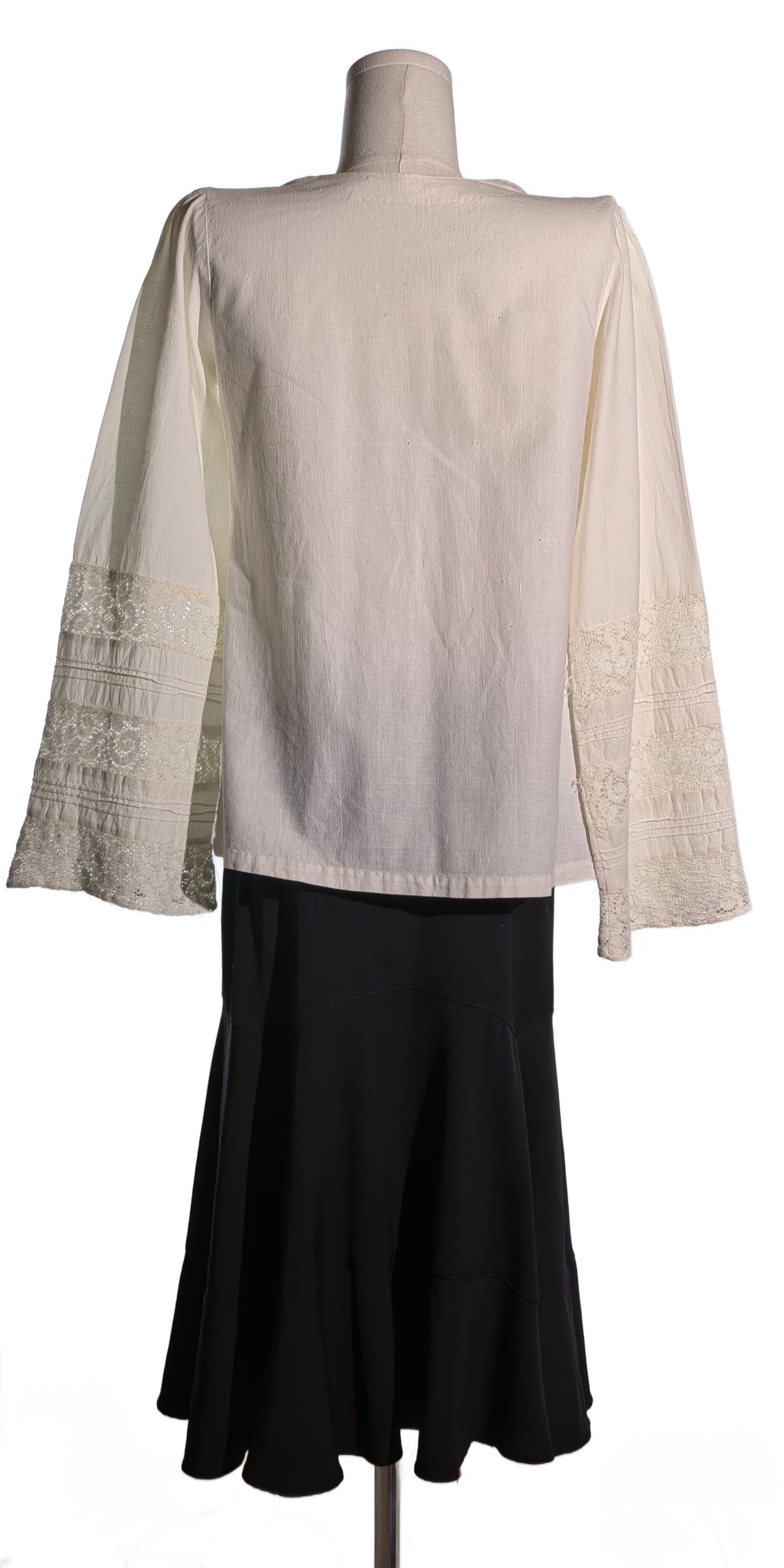 Camasa vintage din panza plina de bumbac cu broderie