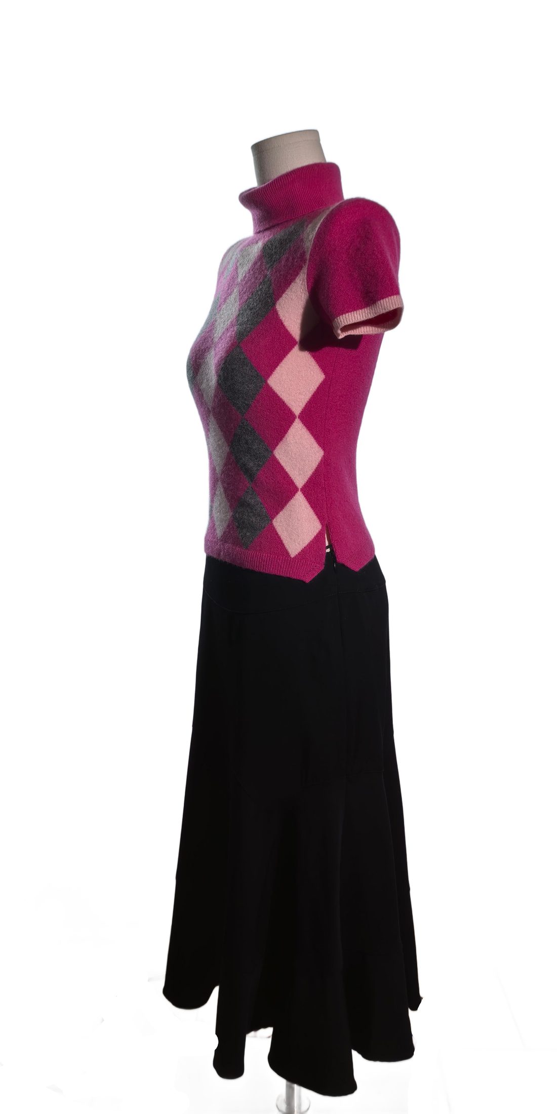 Bluza din casmir fara maneci - Rosa