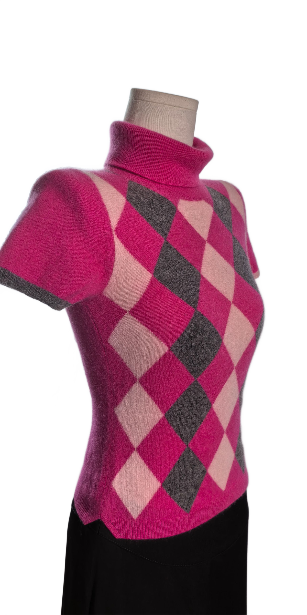 Bluza din casmir fara maneci - Rosa