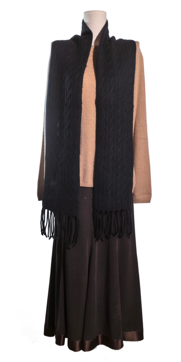 Fular cu torsade din casmir - Pure Cashmere