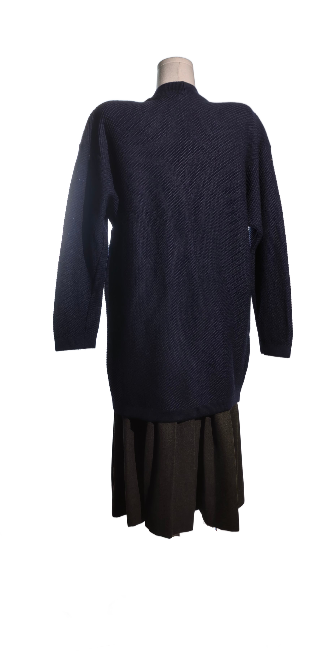 Cardigan amplu din merino extra fin - Blue Berry