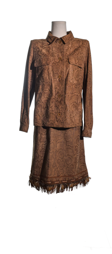 Set vintage din piele fina de nabuc - Mabrun