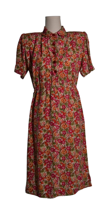 Rochie vintage handmade din matase naturala