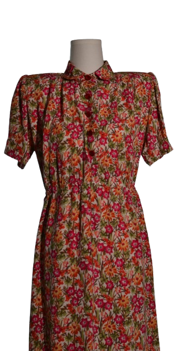 Rochie vintage handmade din matase naturala
