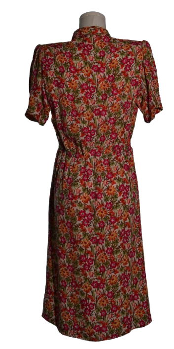 Rochie vintage handmade din matase naturala