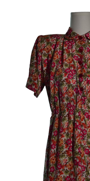 Rochie vintage handmade din matase naturala