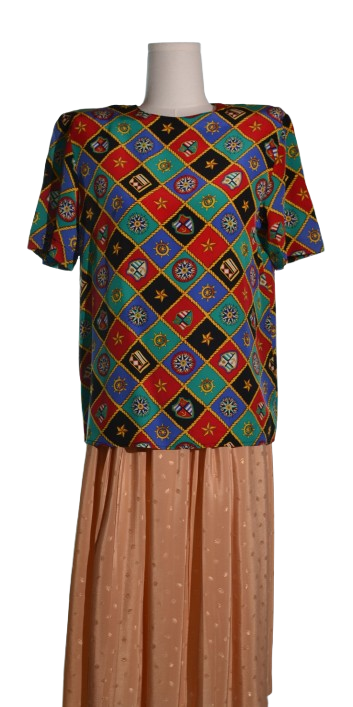 Tricou cu imprimeu geometric din matase naturala - Talbots
