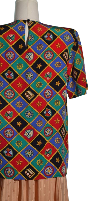 Tricou cu imprimeu geometric din matase naturala - Talbots