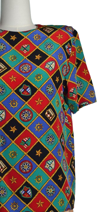 Tricou cu imprimeu geometric din matase naturala - Talbots