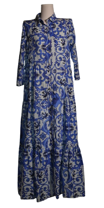 Rochie maxi din panza fina de bumbac