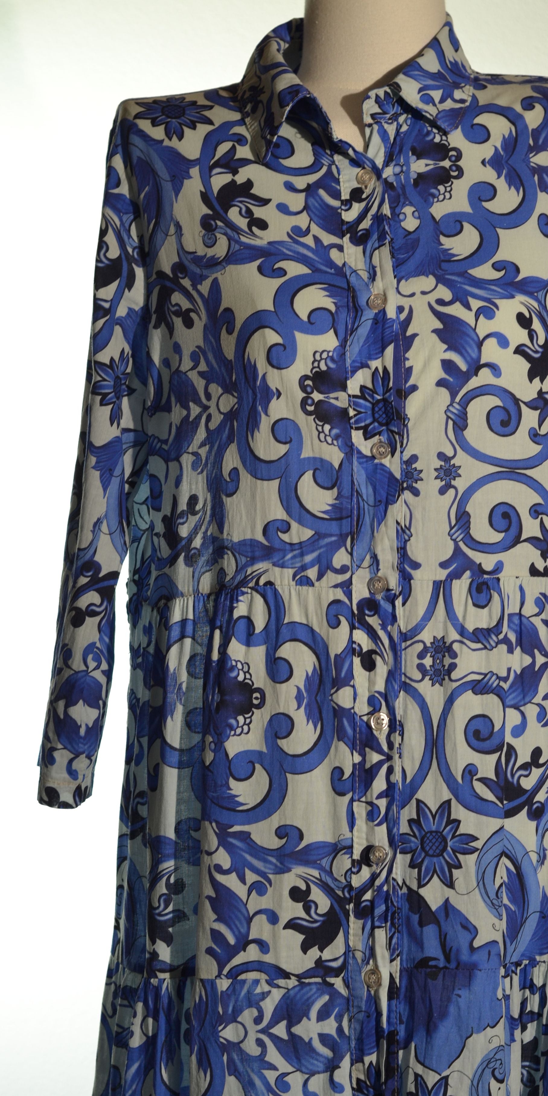Rochie maxi din panza fina de bumbac