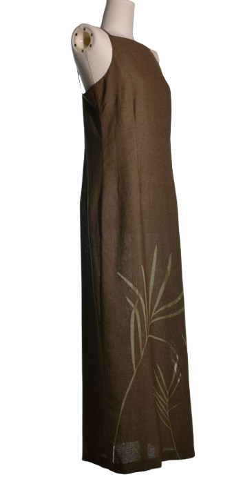Rochie maxi din blend de in - Naf Naf