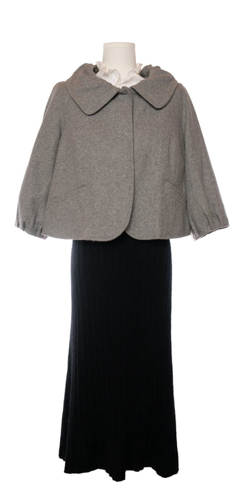 Blazer cu maneca 3/4 din lana - Peppercorn