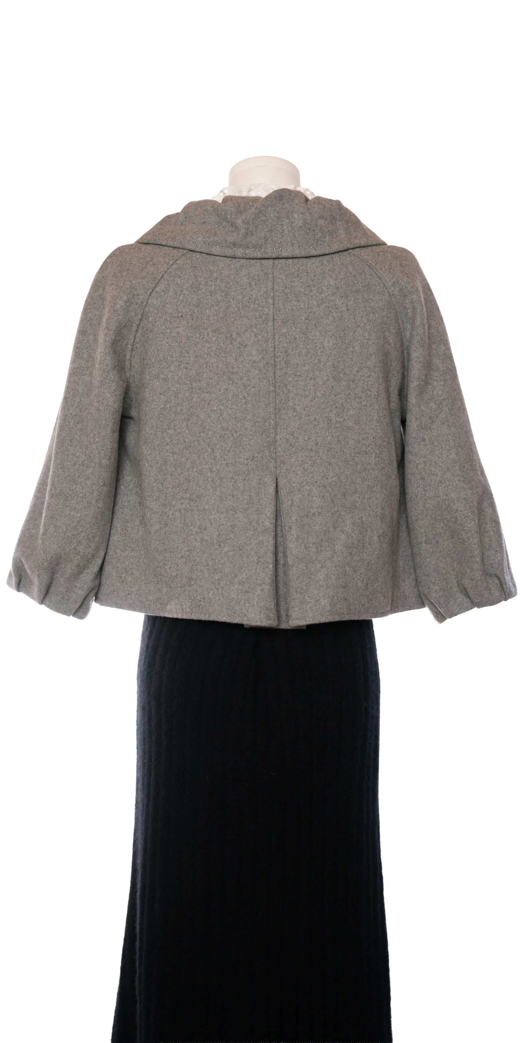 Blazer cu maneca 3/4 din lana - Peppercorn