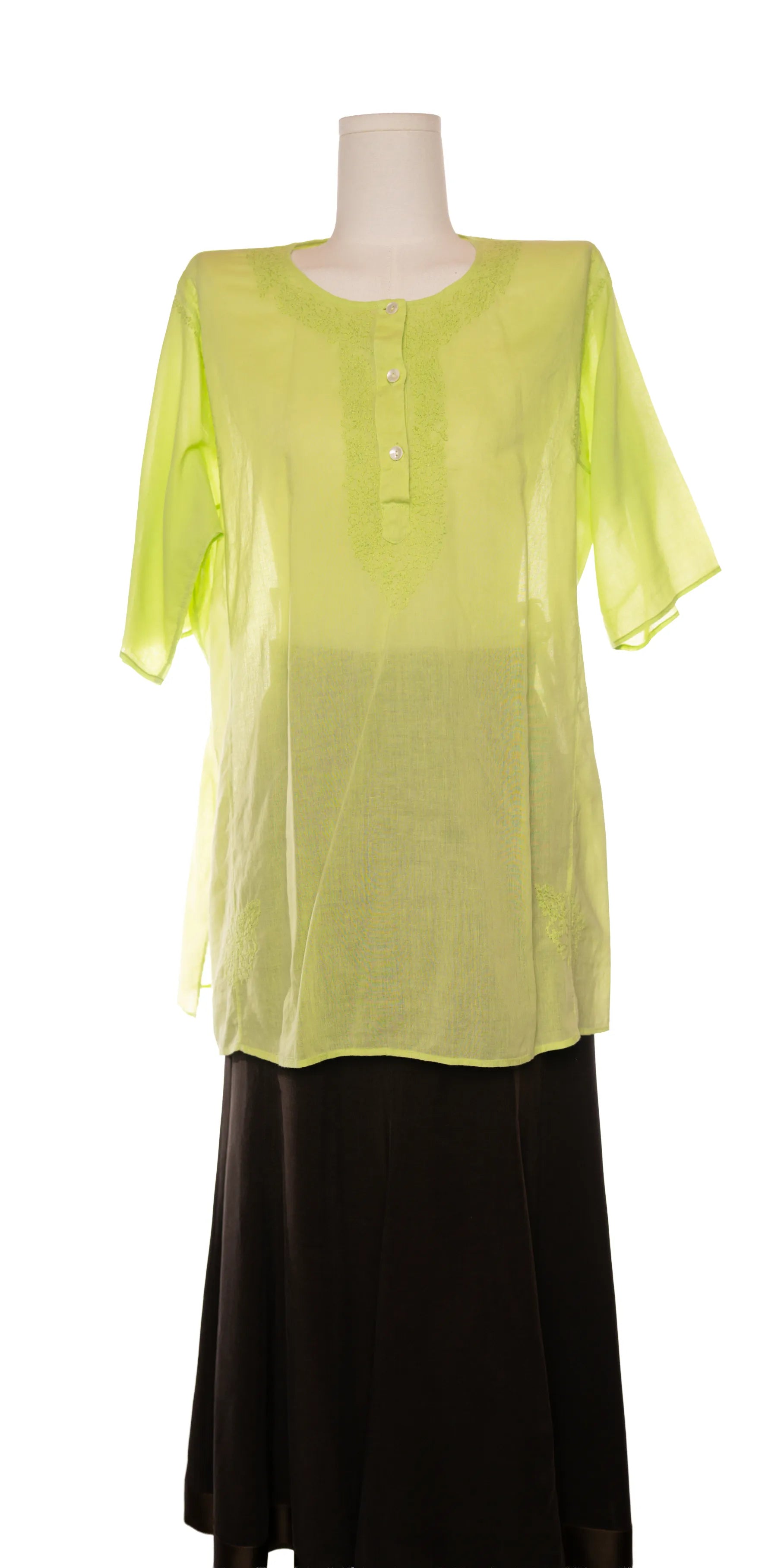 Camasa vaporoasa din bumbac batist cu broderie - Rio Collection