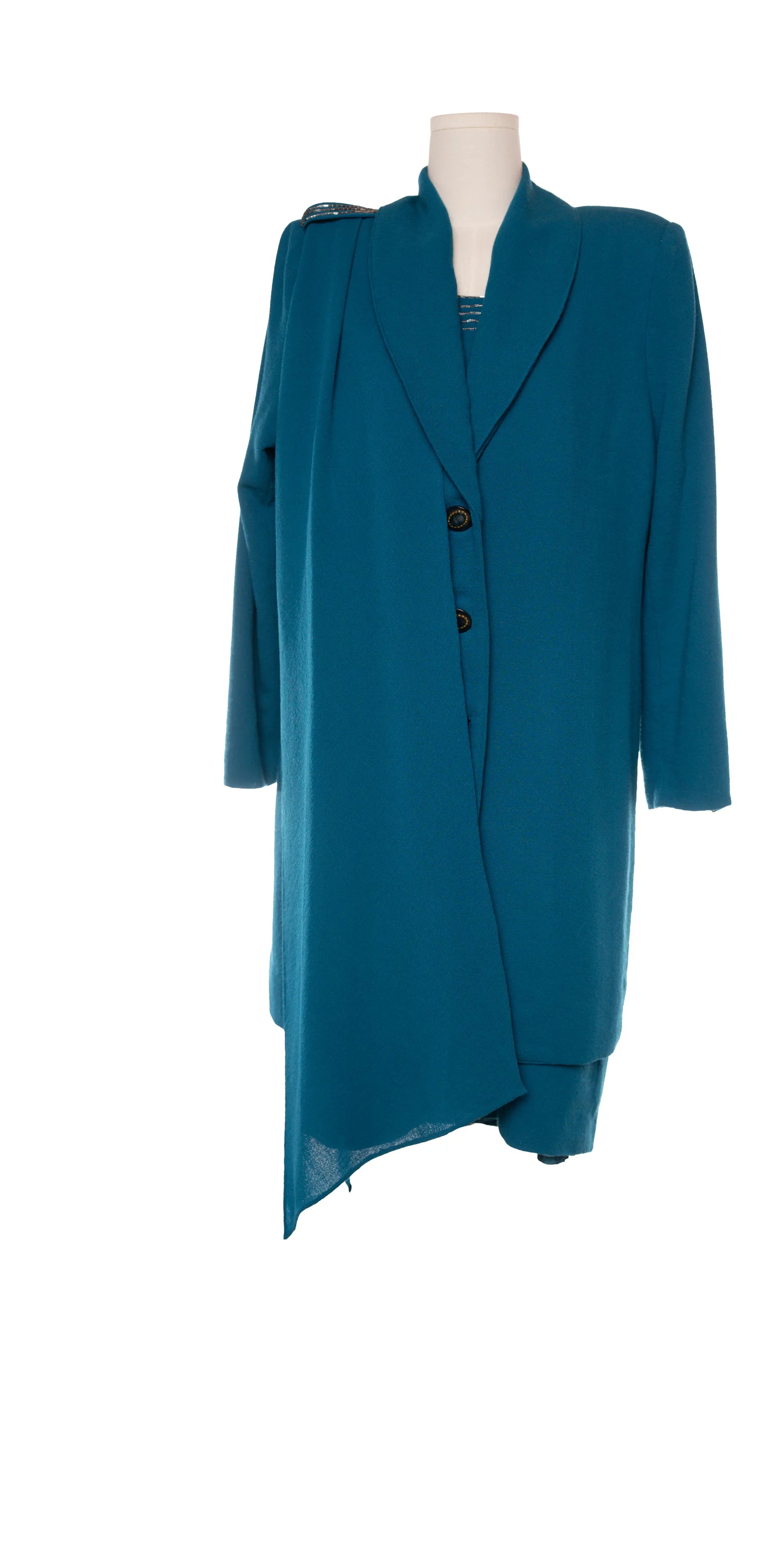 Deux piece din lana crep - Rochie si pardesiu
