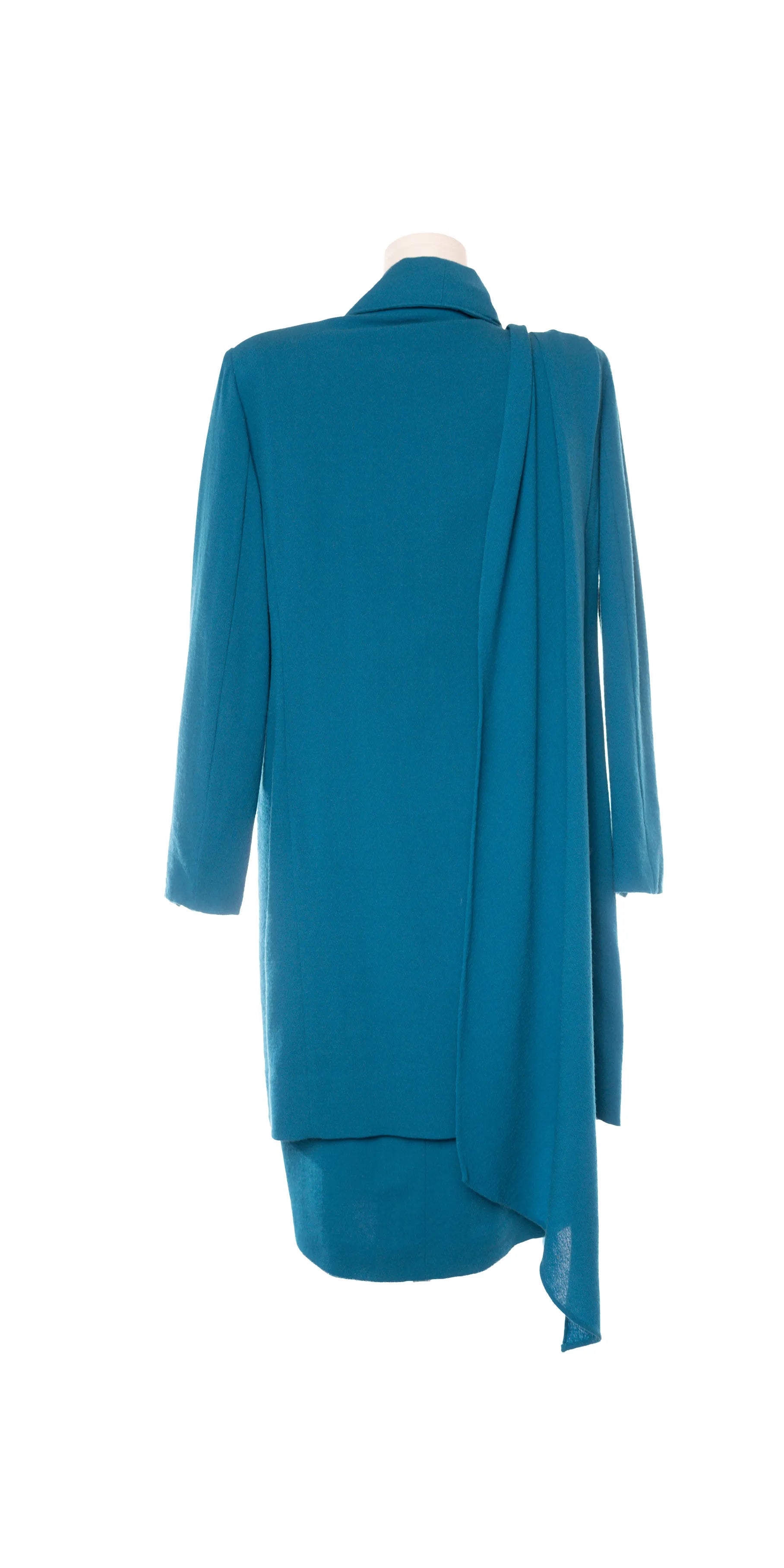Deux piece din lana crep - Rochie si pardesiu