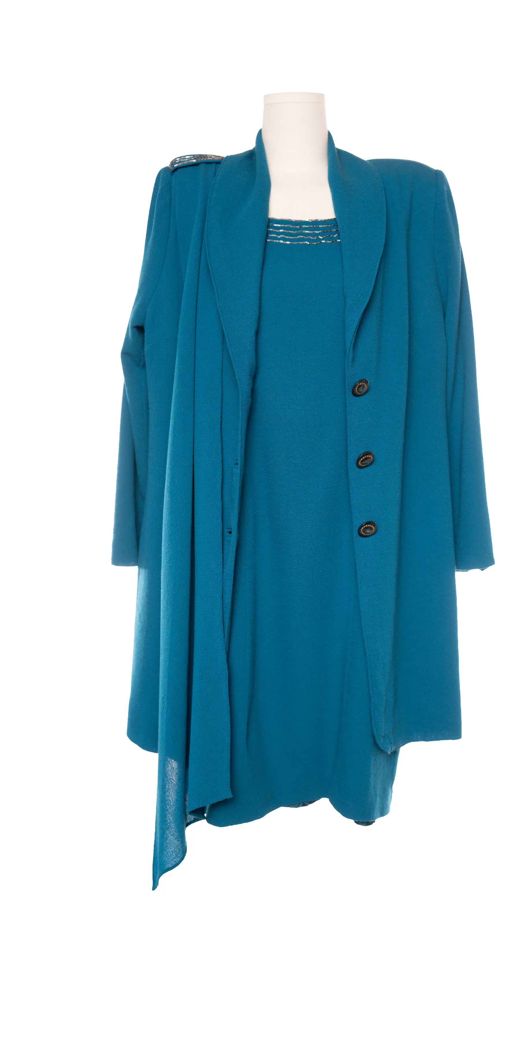 Deux piece din lana crep - Rochie si pardesiu