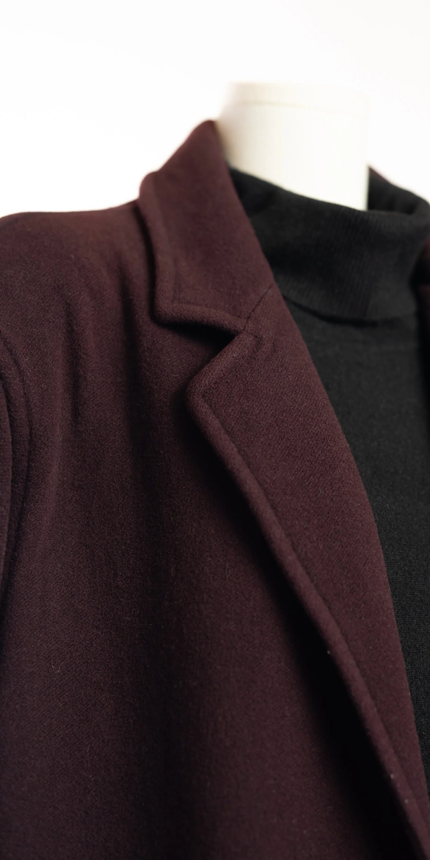 Palton bugundy din lana Franco Ancona