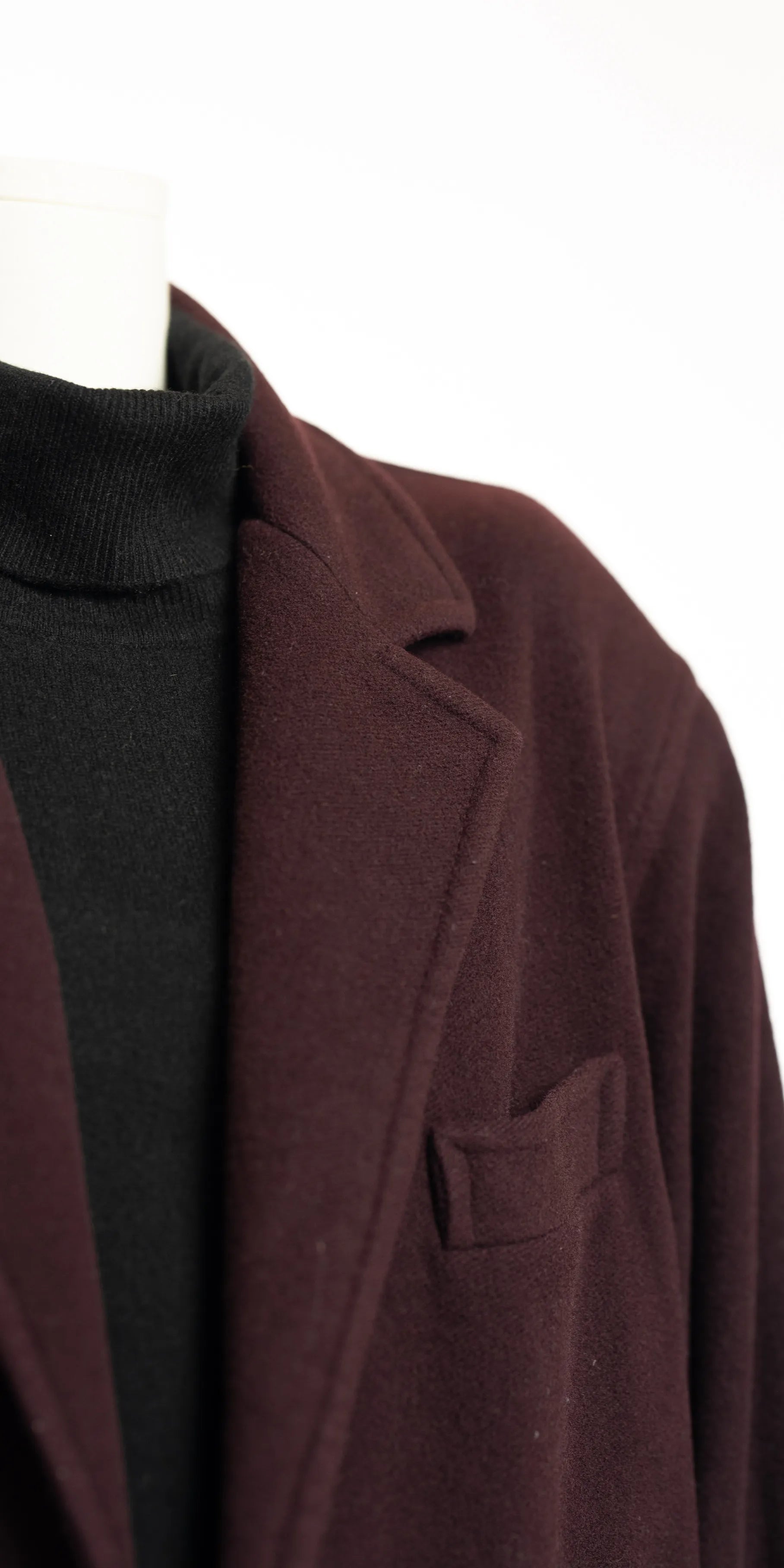 Palton bugundy din lana Franco Ancona