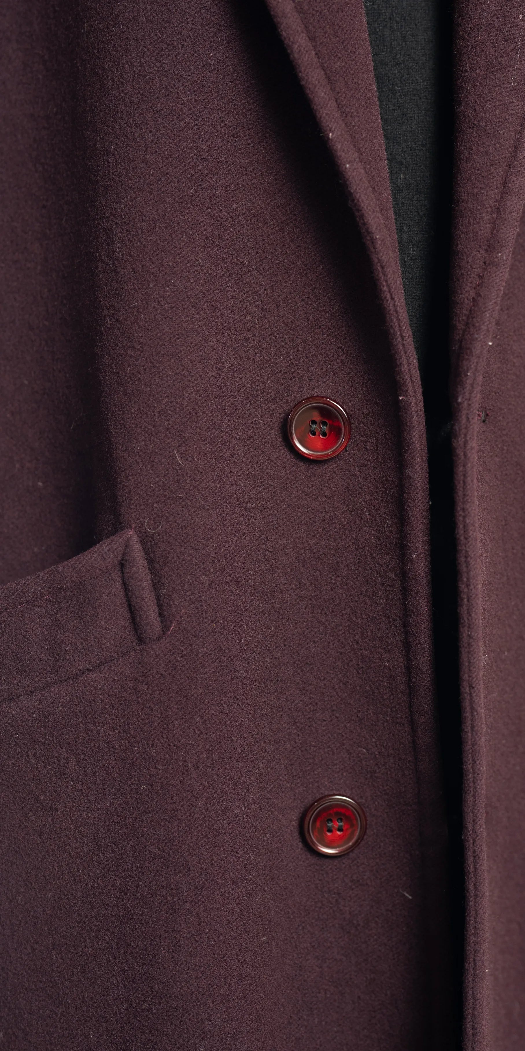Palton bugundy din lana Franco Ancona