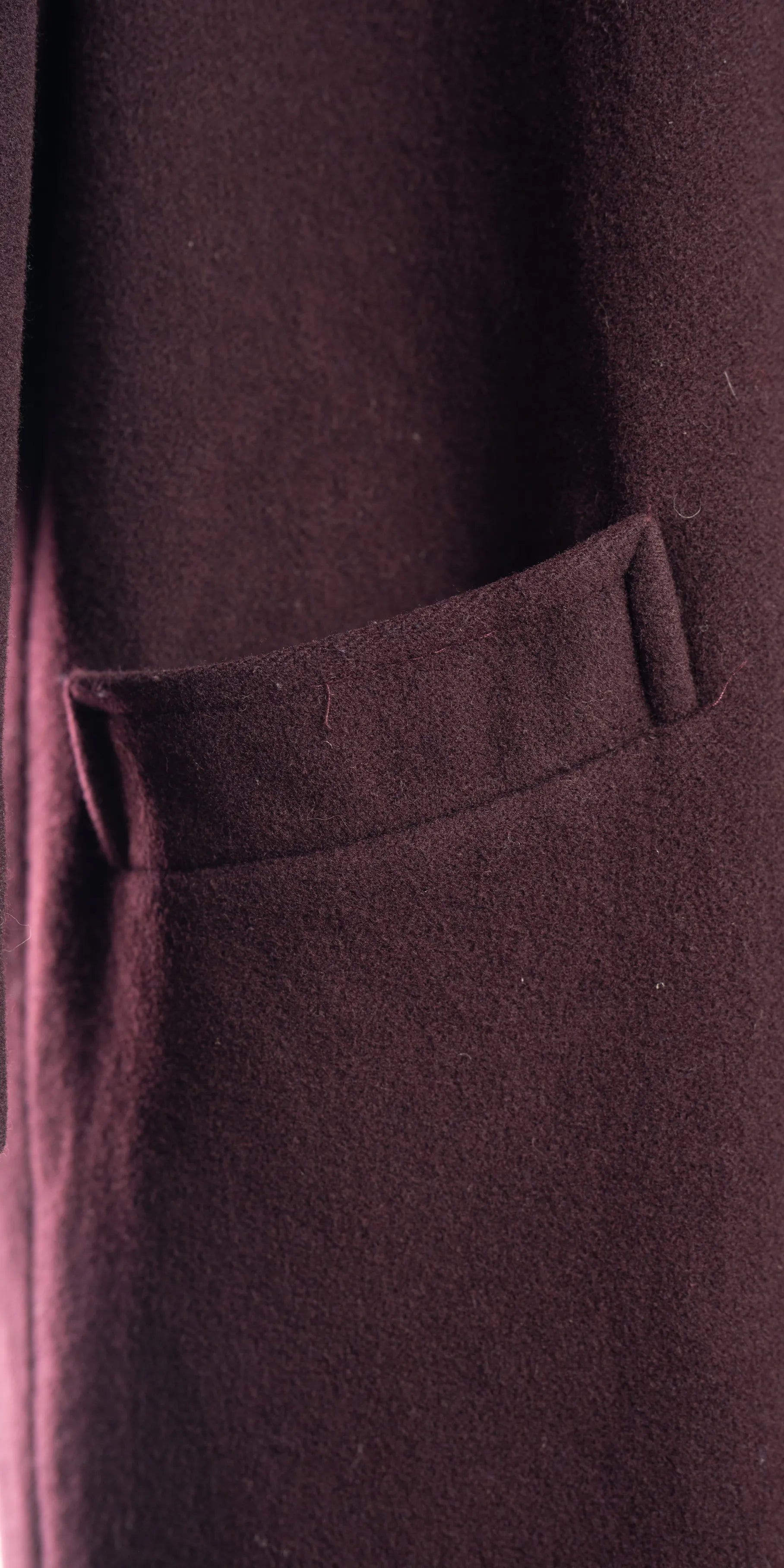 Palton bugundy din lana Franco Ancona