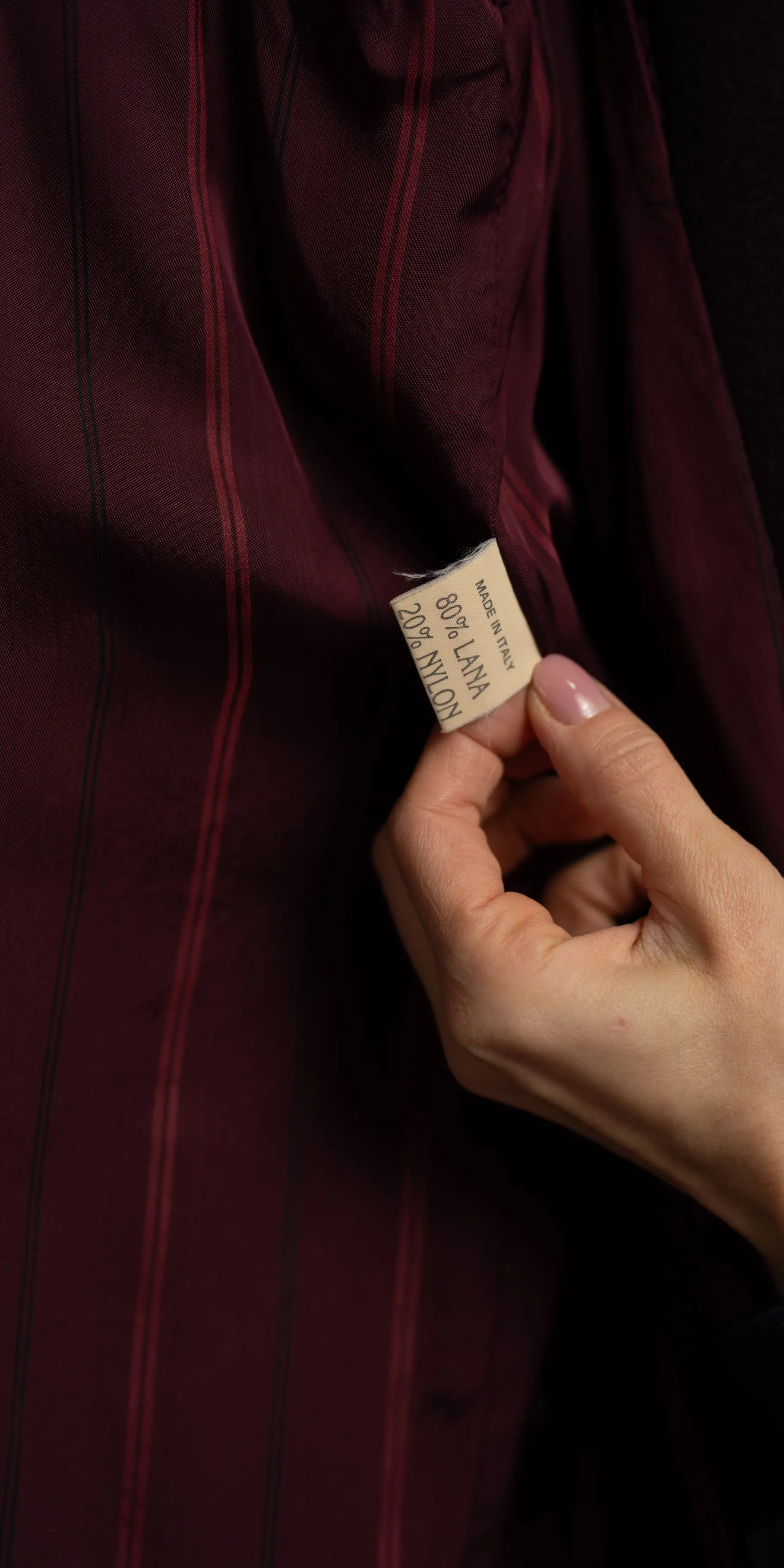 Palton bugundy din lana Franco Ancona