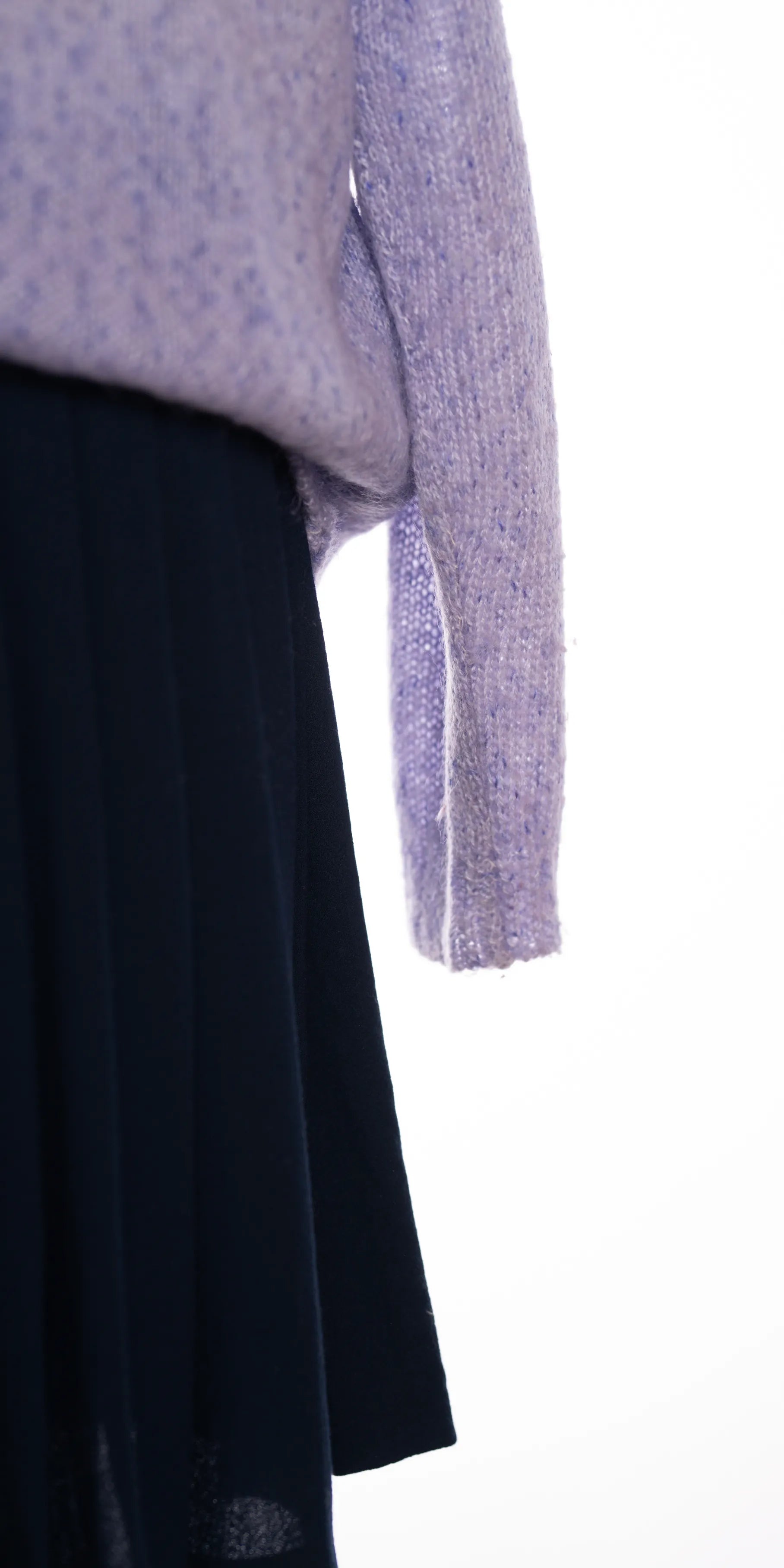 Pulover handmade polo din blend lana si mohair