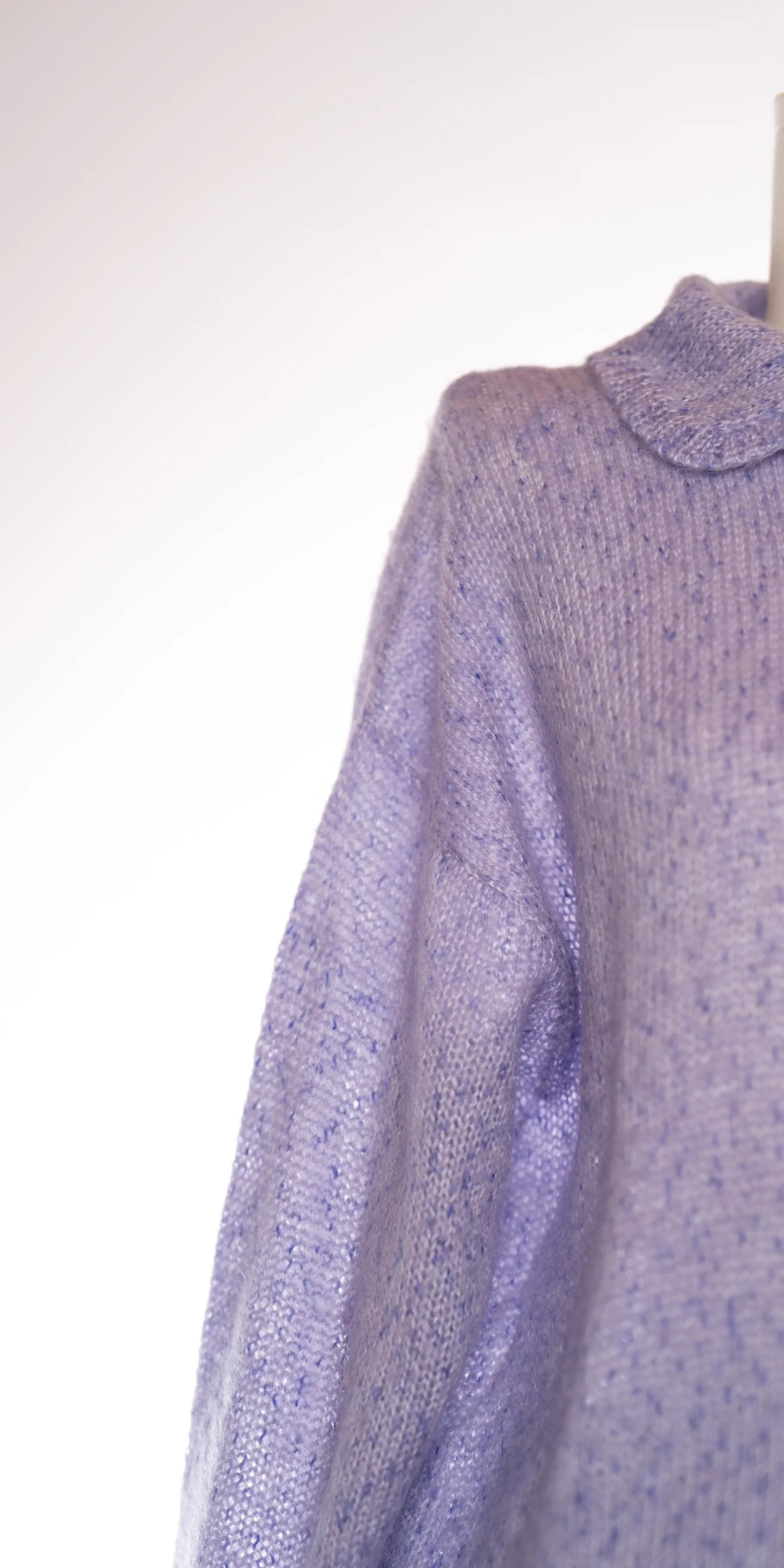 Pulover handmade polo din blend lana si mohair