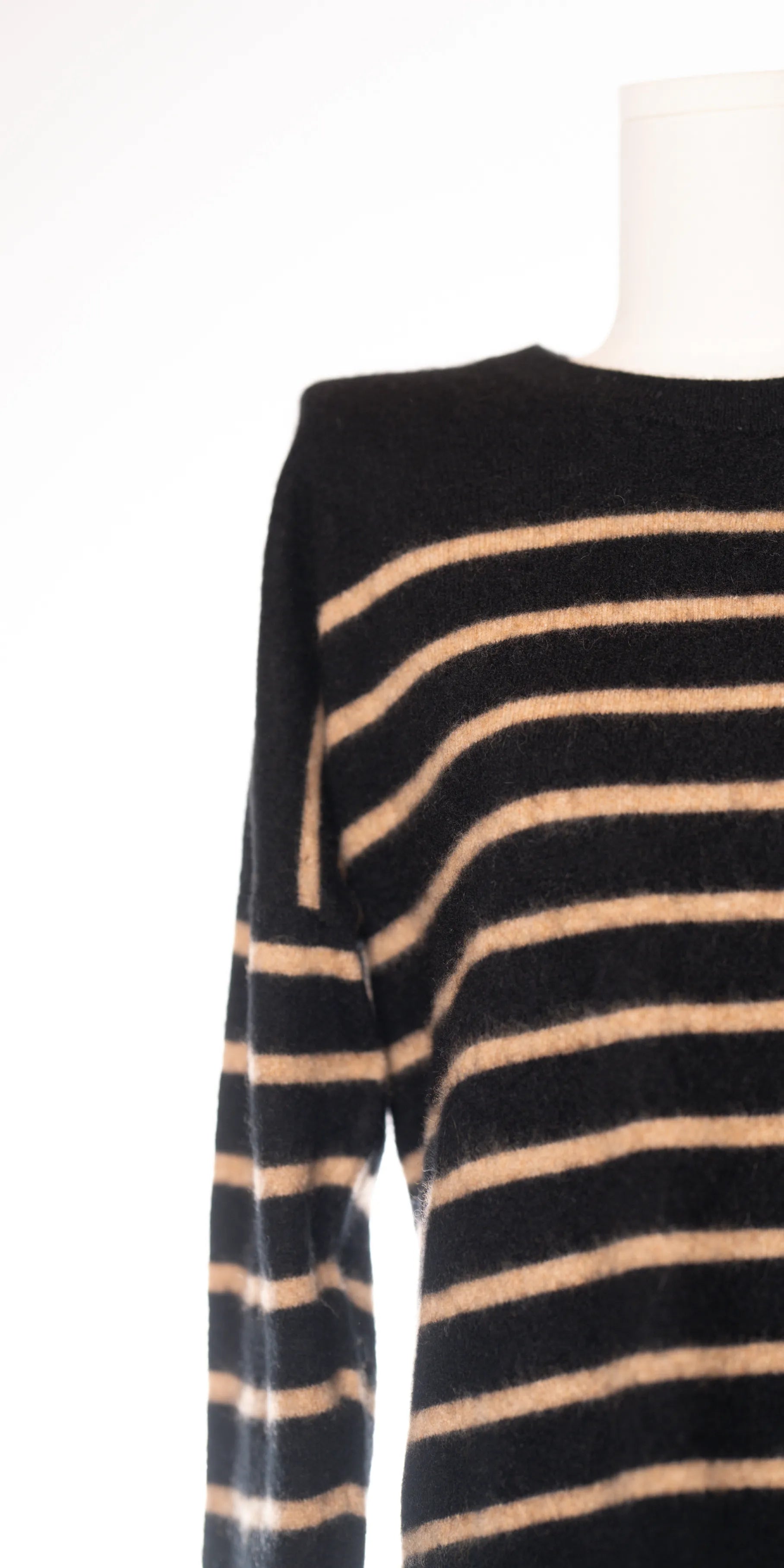 Pulover cu dungi din dublu fir de casmir - Tahari -XL