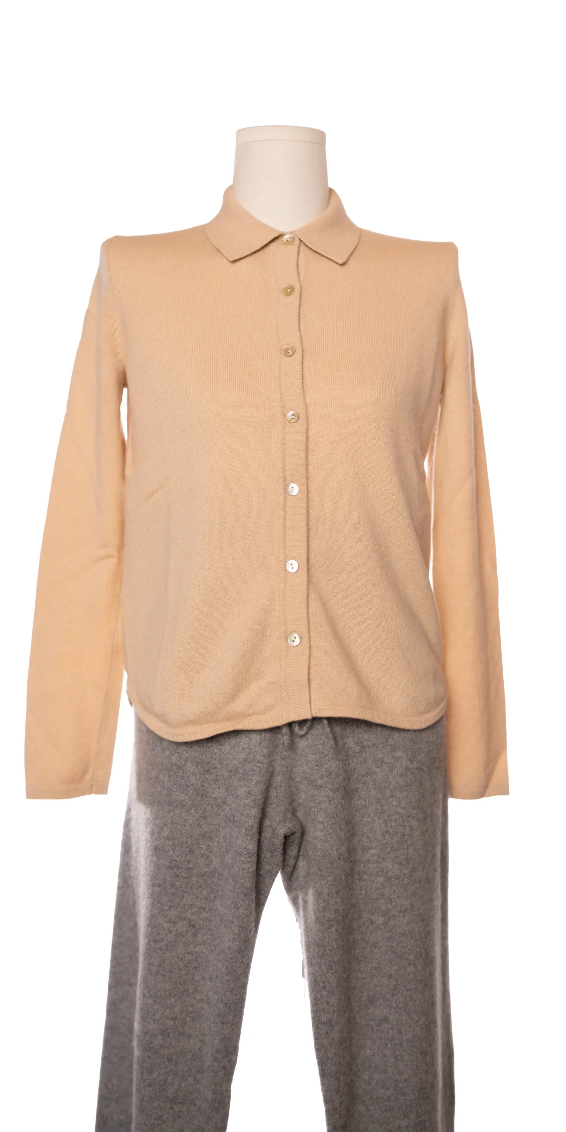 Cardigan din casmir cu guler - Precious Fiber