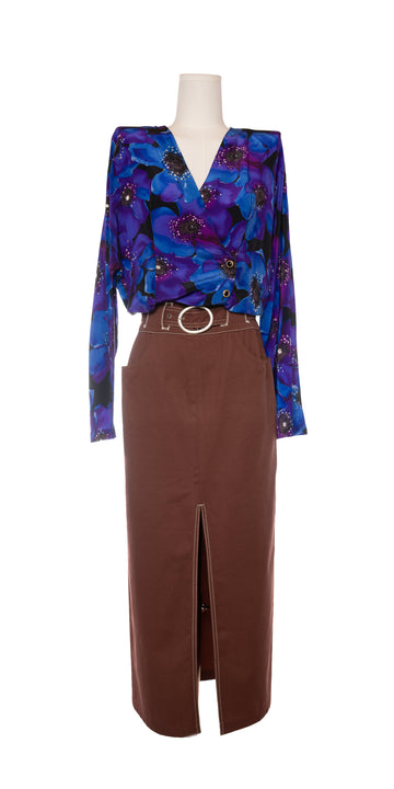 Fusta luxury cu slit adanc - Byblor BLU