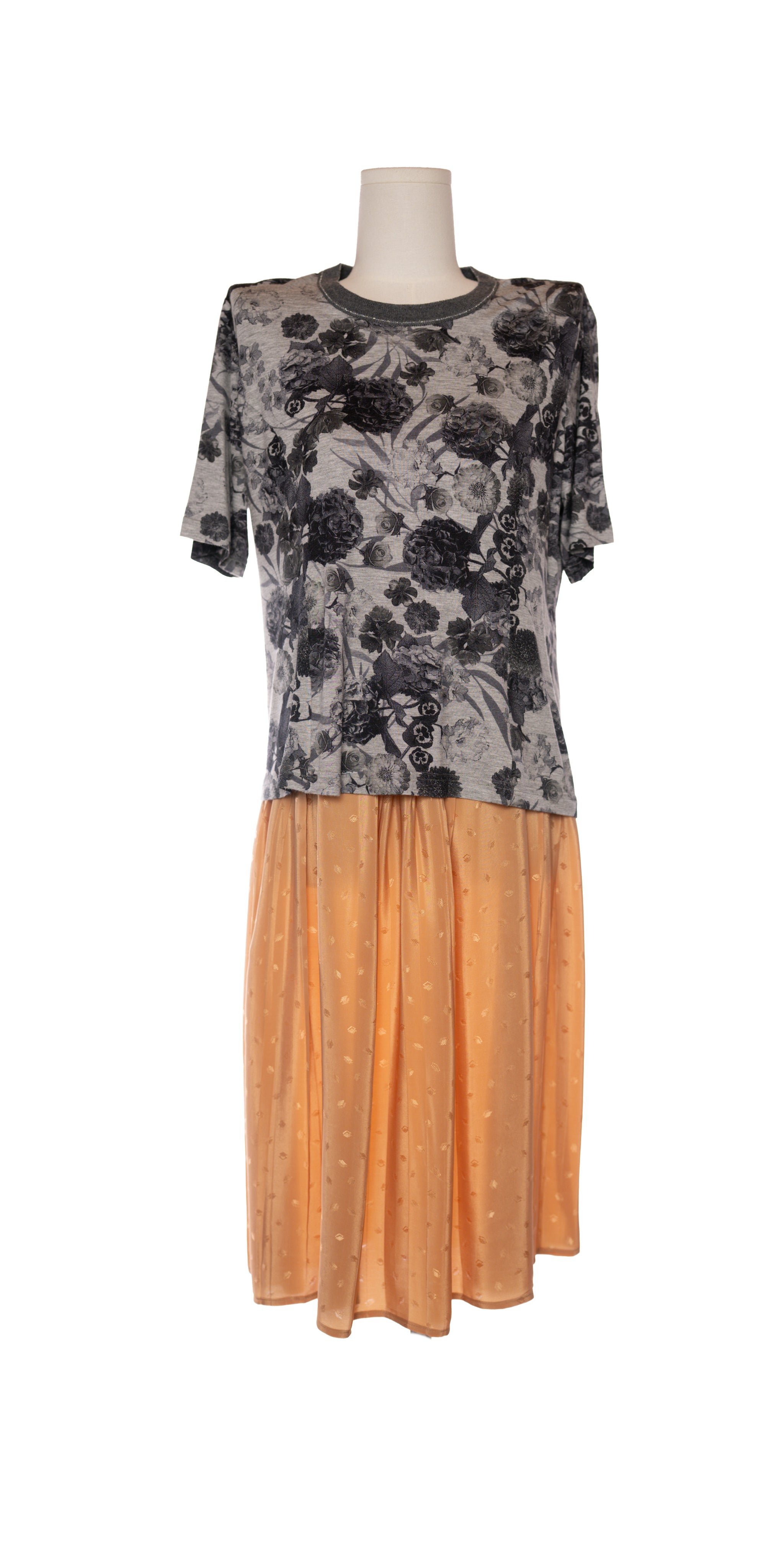 Set fin cu imprimeu floral -Tricou si cardigan - Armando Calo