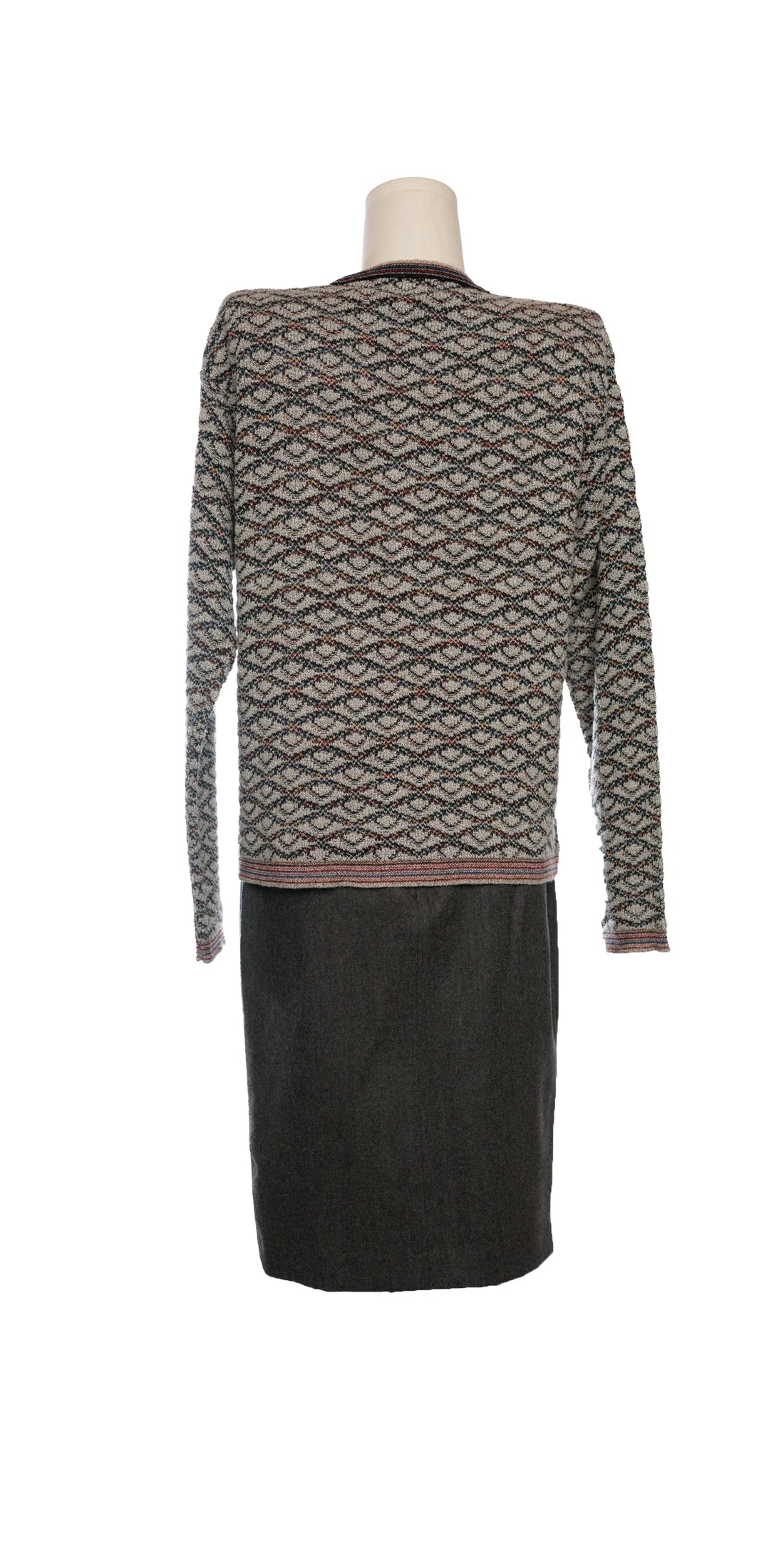 Cardigan multicolor din blend de lana