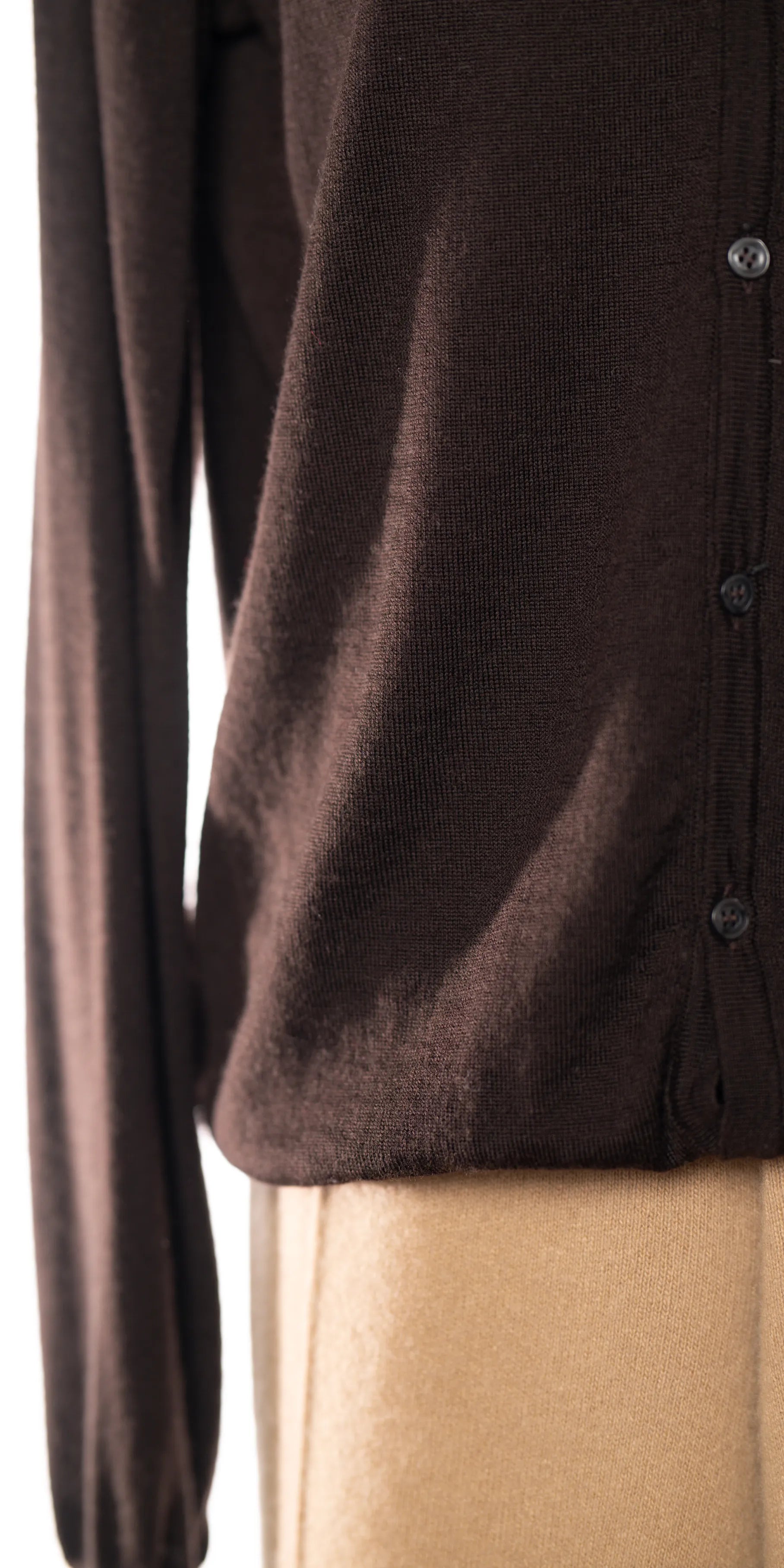 Cardigan din merino fin si aerat