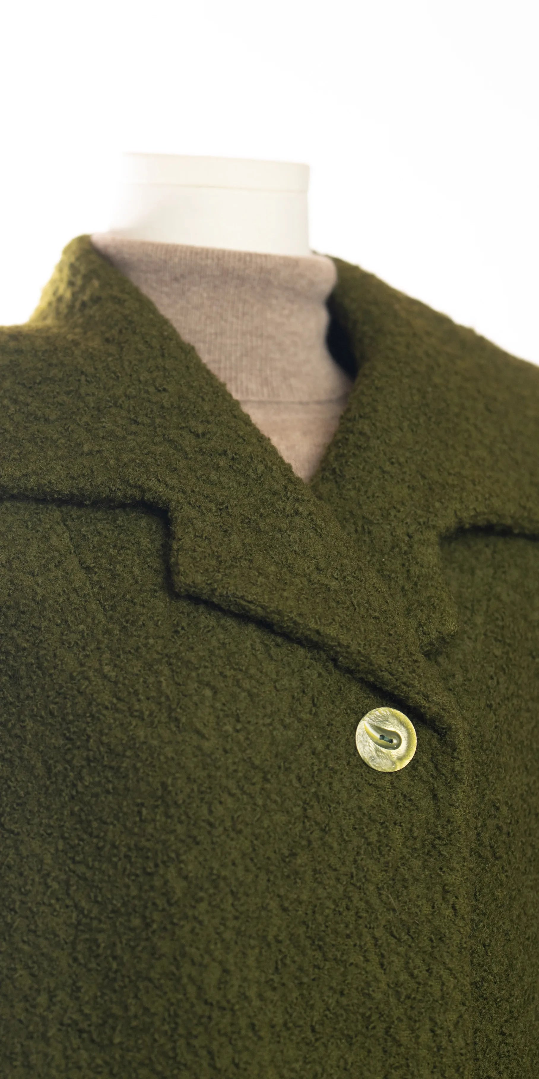 Palton oversized, handmade din lana boucle