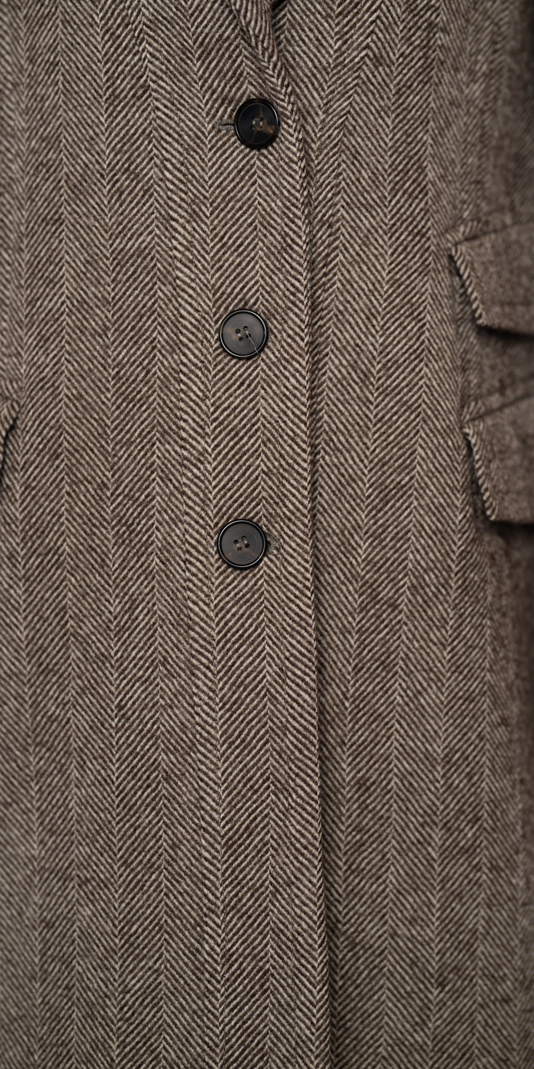 Palton herringbone din blend lana