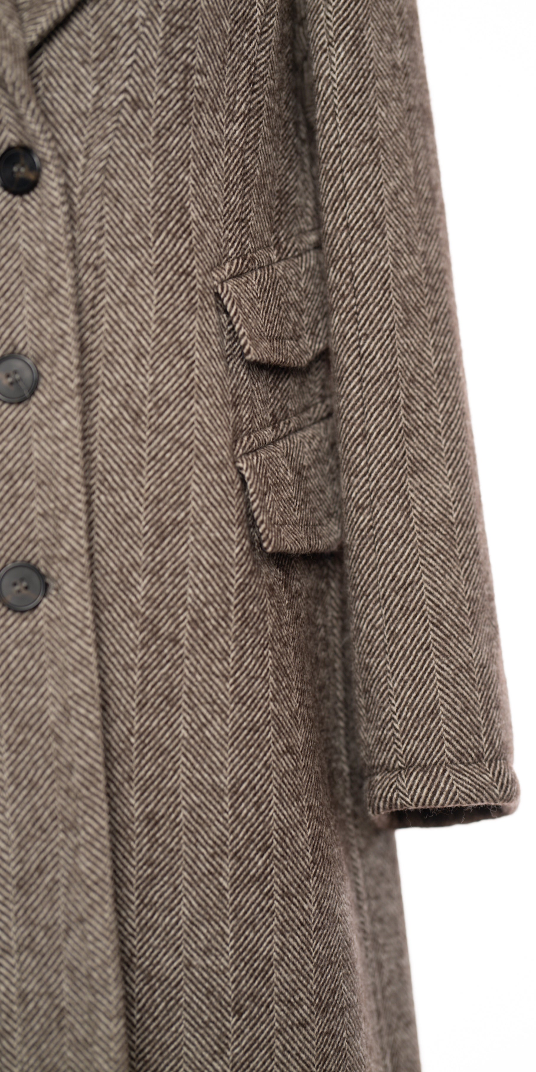 Palton herringbone din blend lana