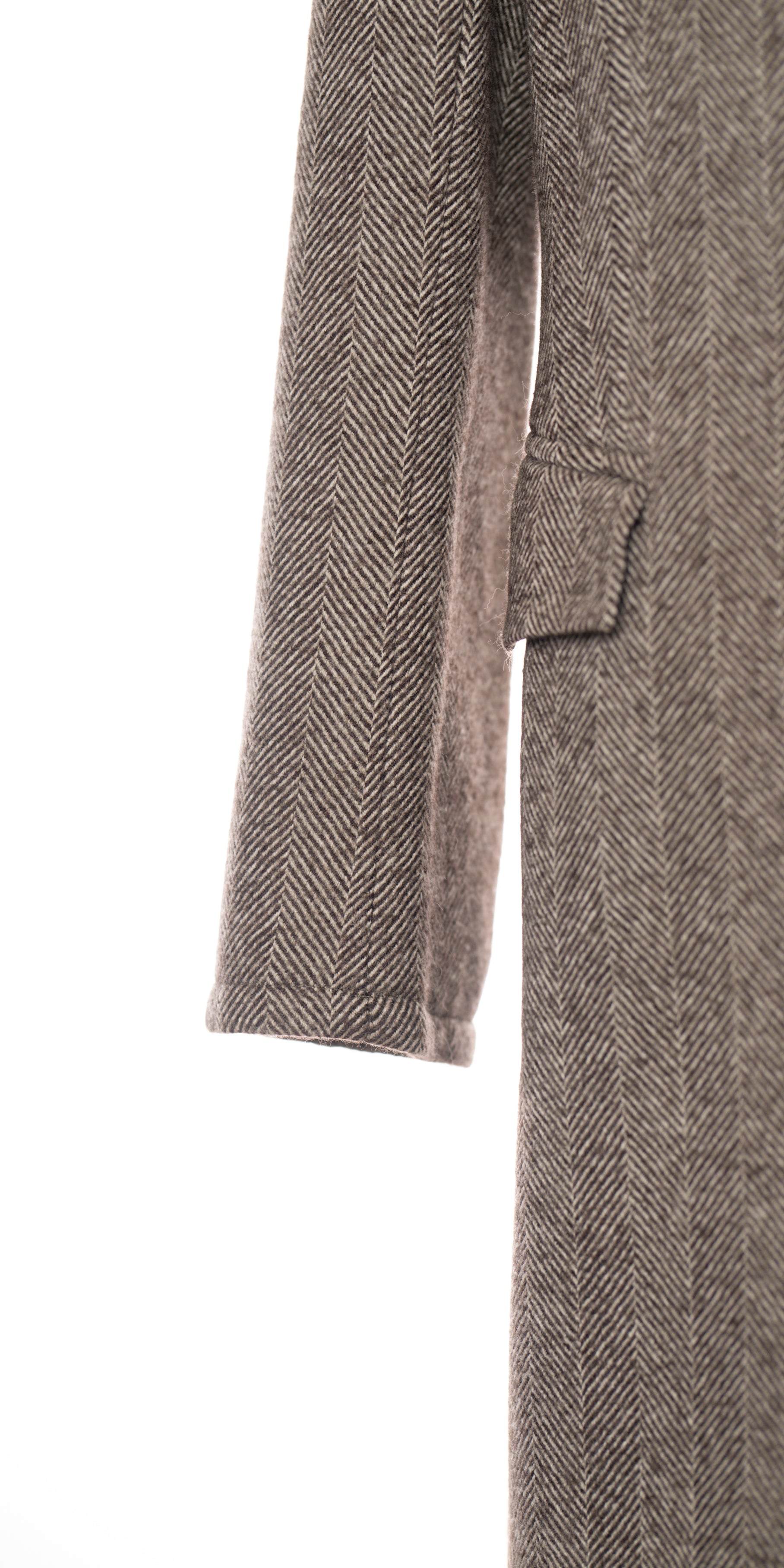 Palton herringbone din blend lana