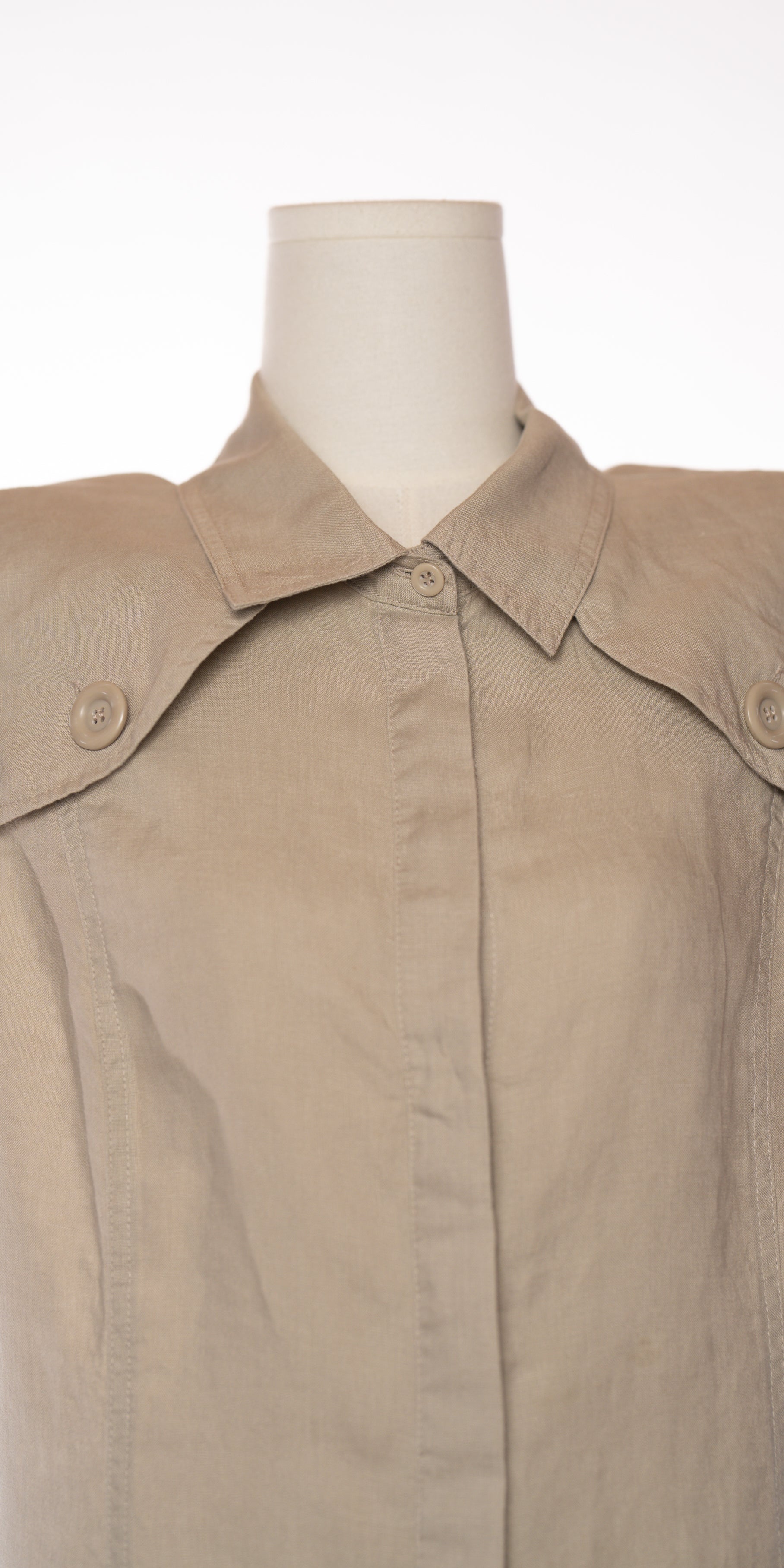 Rochie din in cu nasturi functionali - Biaggini