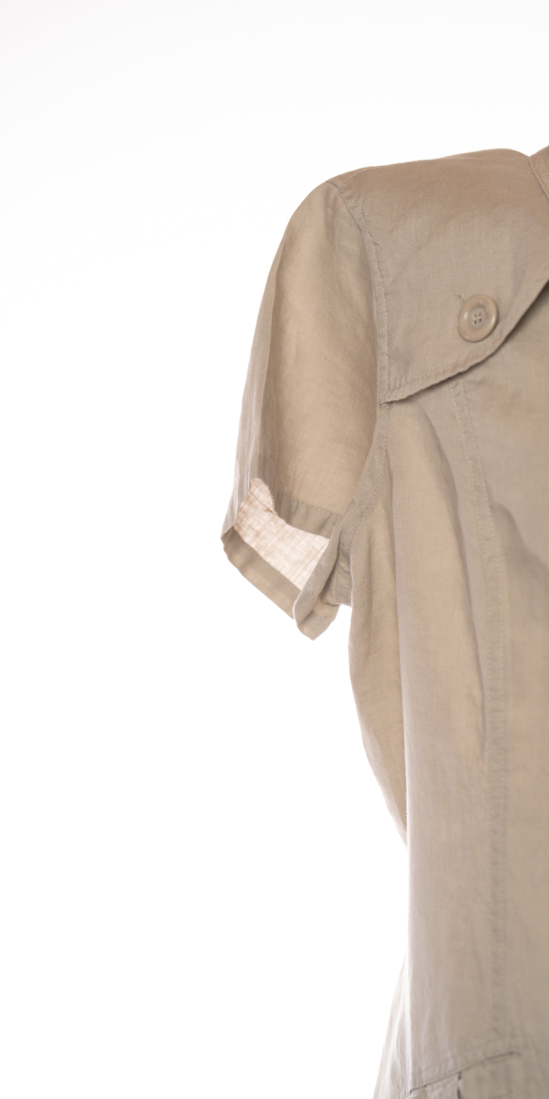 Rochie din in cu nasturi functionali - Biaggini