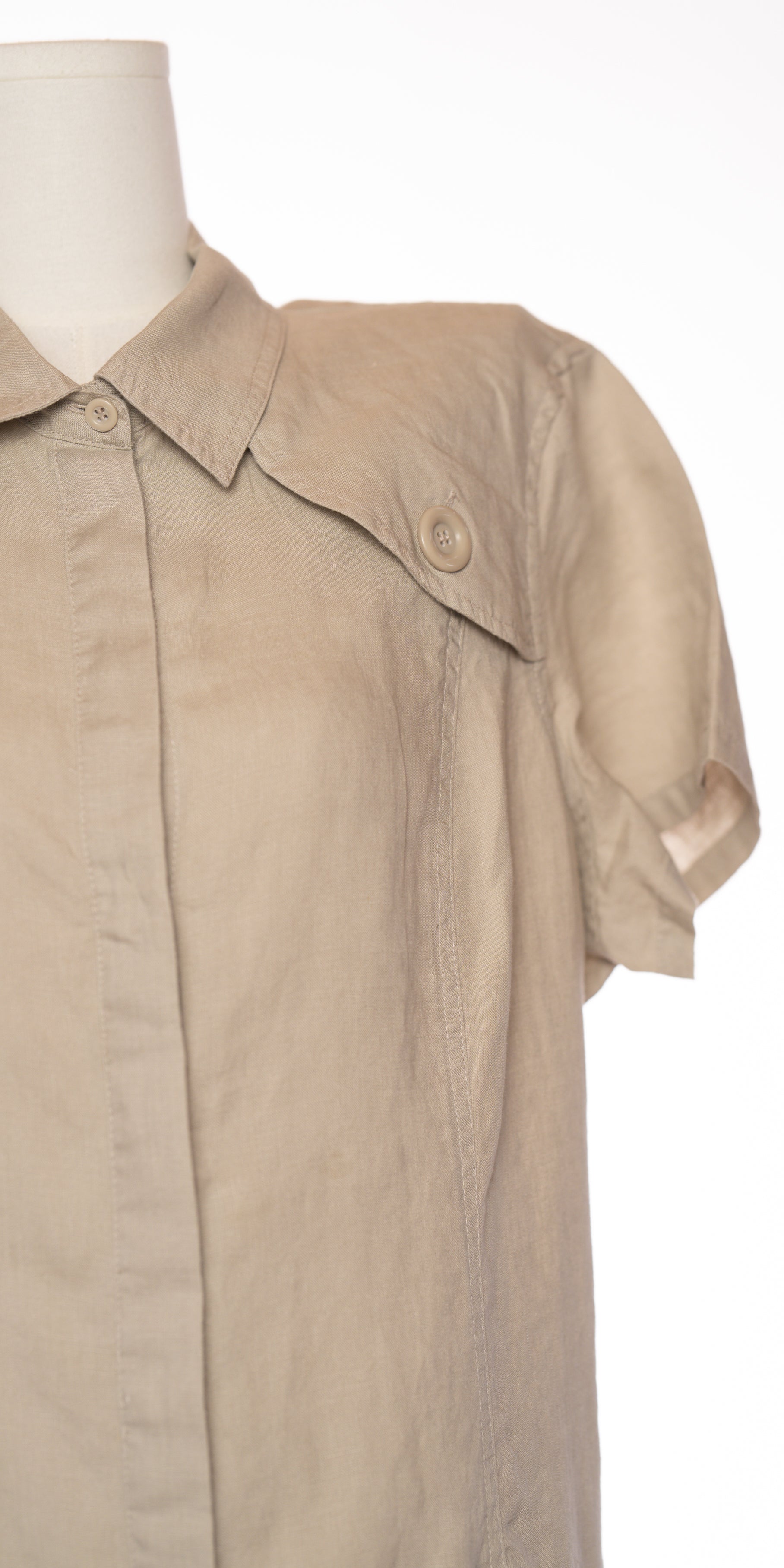 Rochie din in cu nasturi functionali - Biaggini