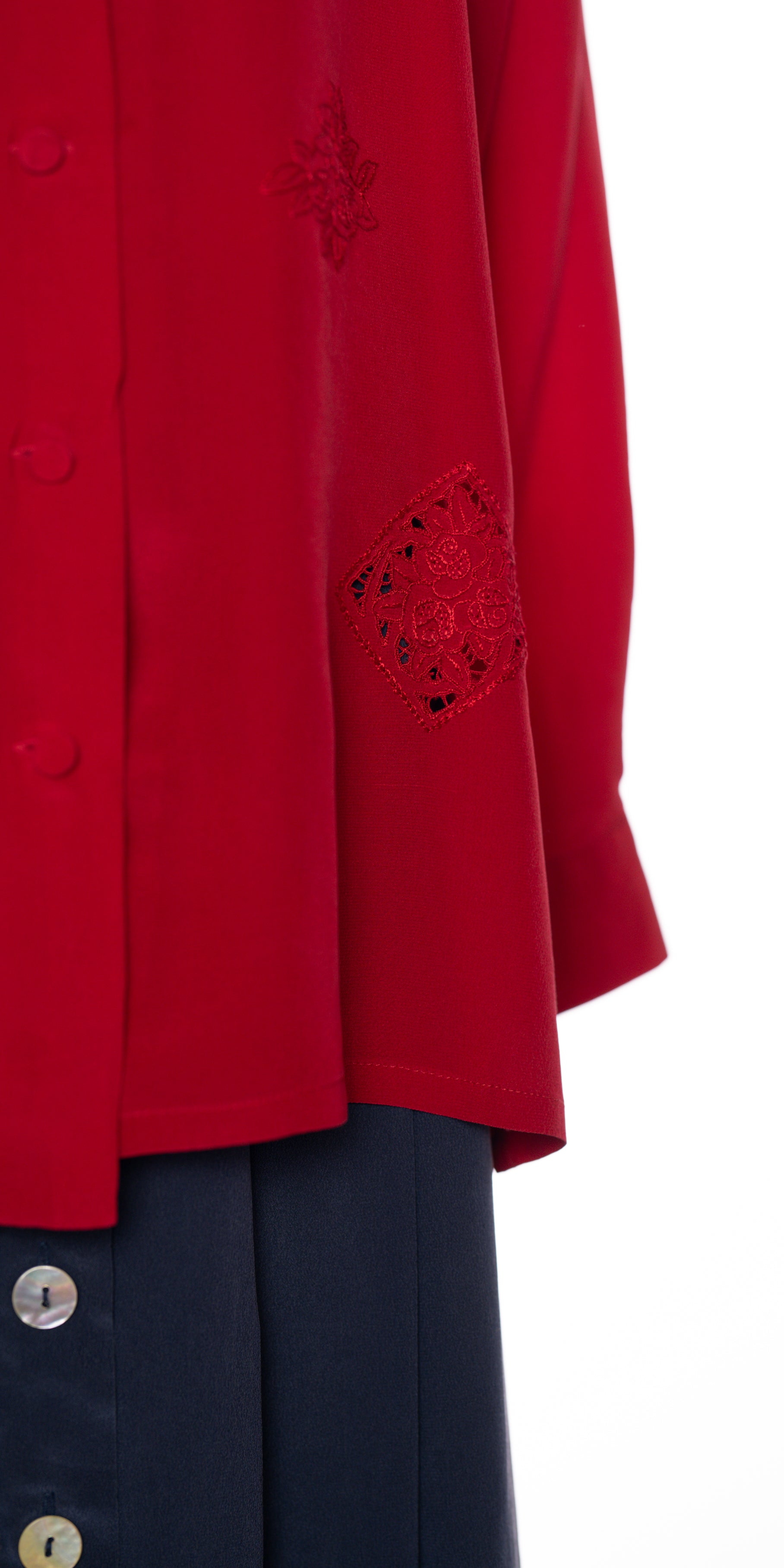 Camasa din matase naturala cu broderie - Made in Italy
