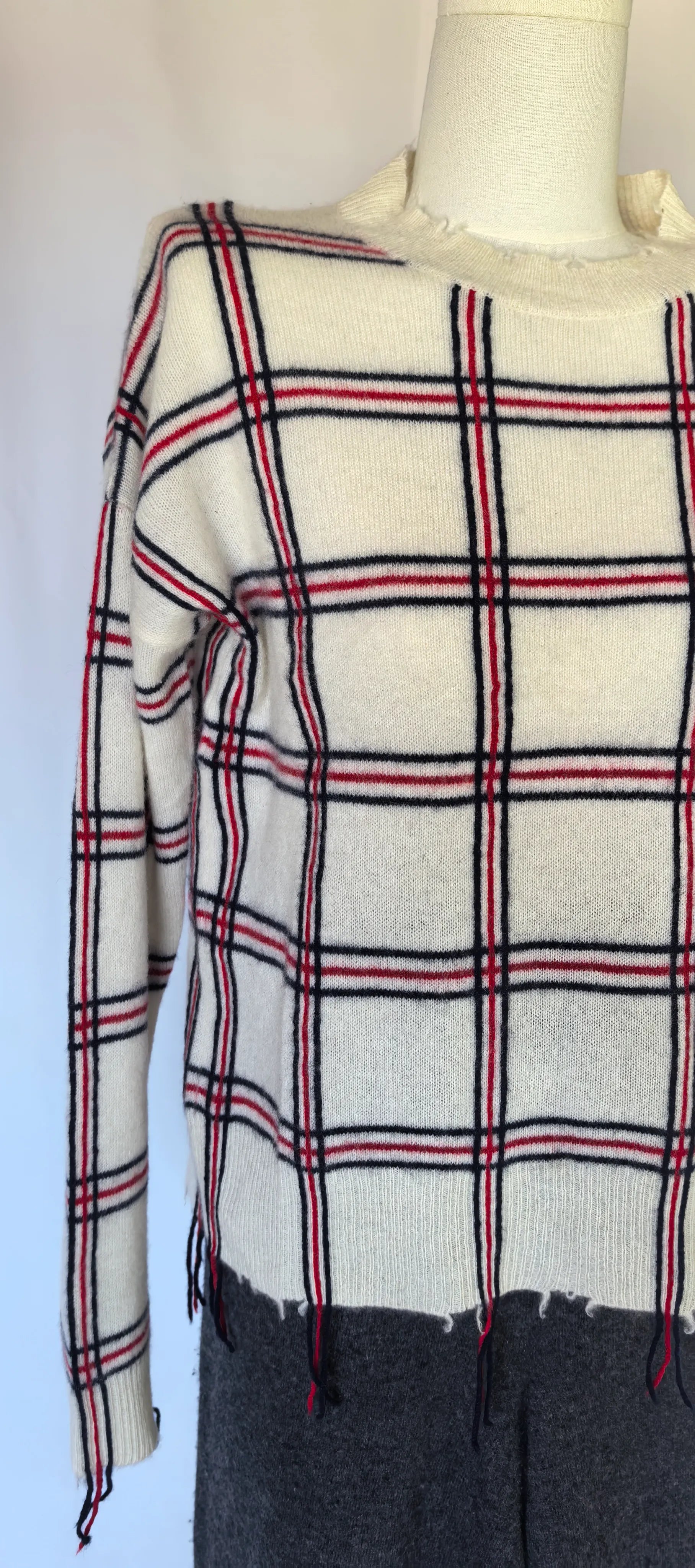 Pulover oversized din casmir -Aqua