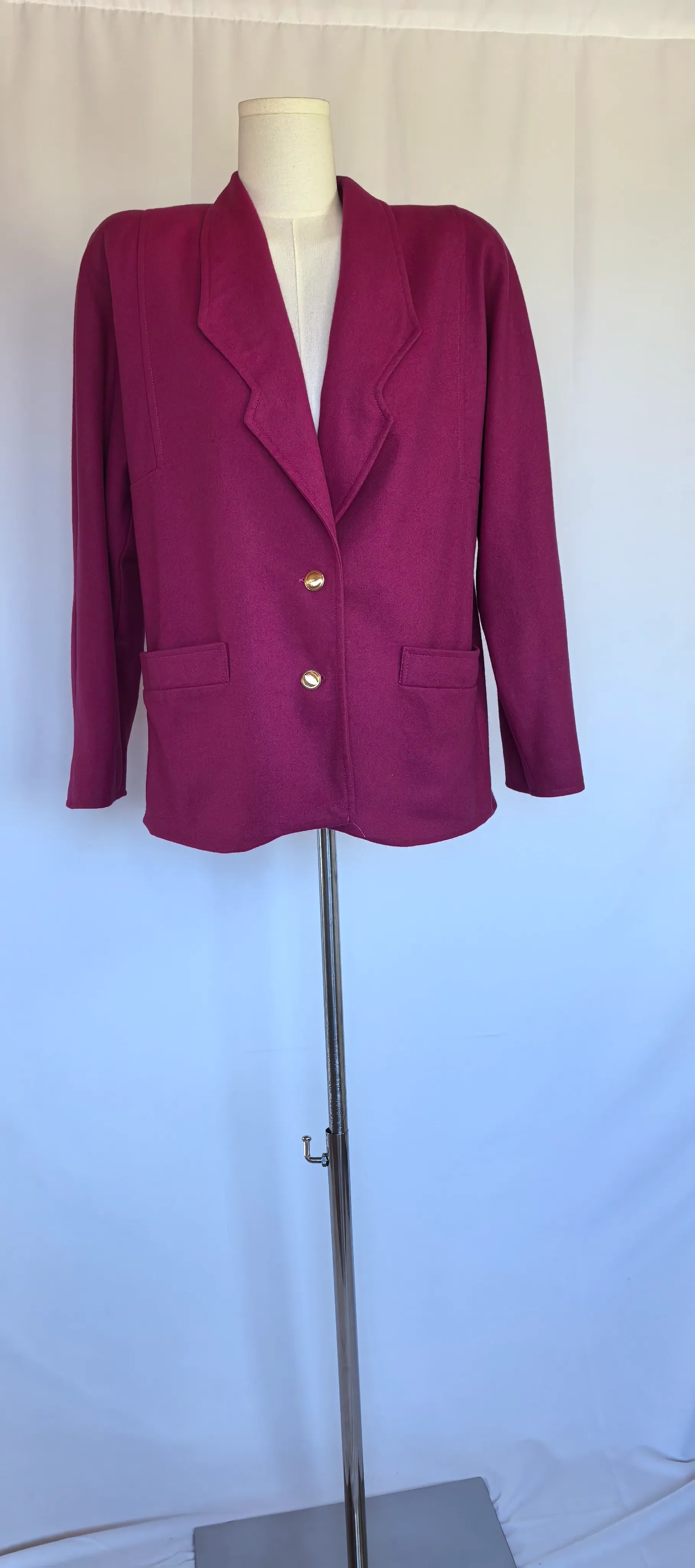 Sacou fucsia din lana si casmir