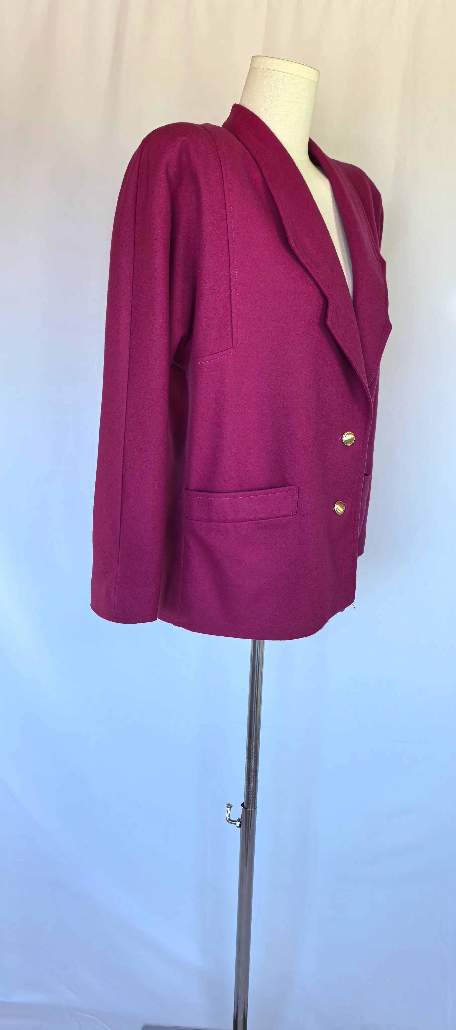 Sacou fucsia din lana si casmir